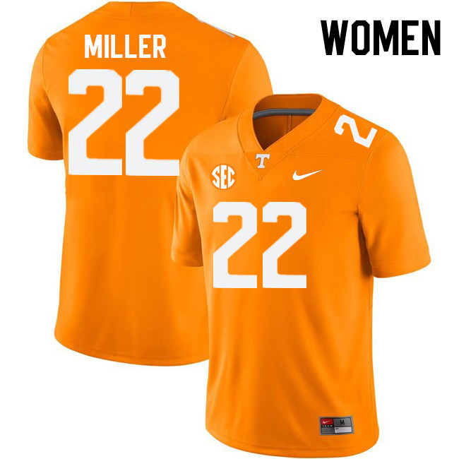 Women #22 Cameron Miller Tennessee Volunteers College Football Jerseys Stitched Sale-Orange